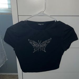 SHEIN rhinestone cropped top